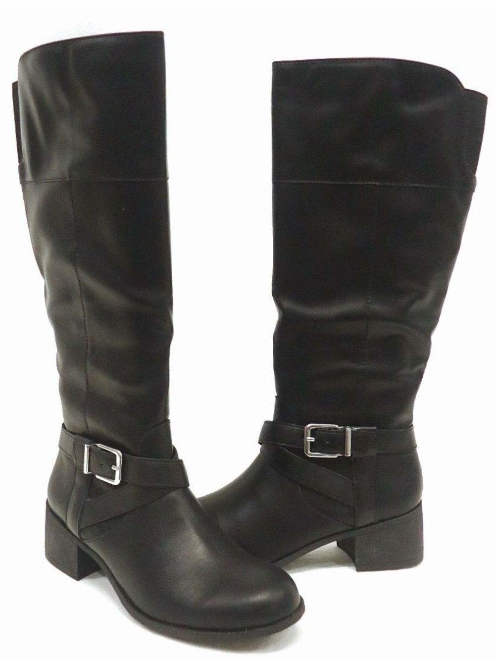 Style & Co. Black Over-the-Knee Buckle Riding Boots